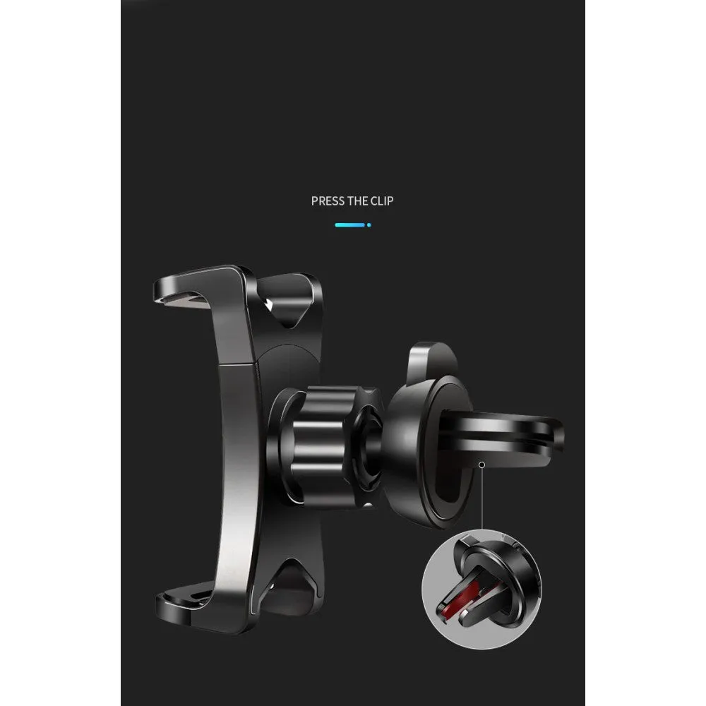 3 in 1 Car GPS Smartphone Holder: Dashboard / Visor Clamp   AC Grid Clip for ZTE Blade V20 Smart (2019) - Black