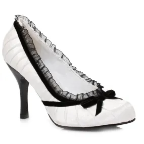 406-DOLL 4" Heel Satin Pump With Velvet Bow.