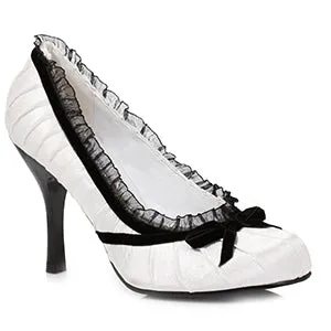 406-DOLL 4" Heel Satin Pump With Velvet Bow.