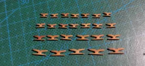 7mm  Pearwood Shroud Cleats  12/bag