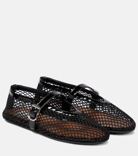 Alaia Fishnet ballet flats