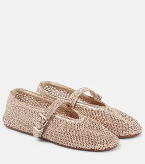 Alaia Metallic mesh ballet flats