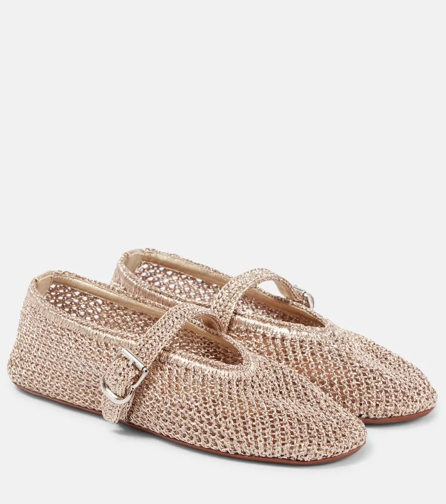 Alaia Metallic mesh ballet flats