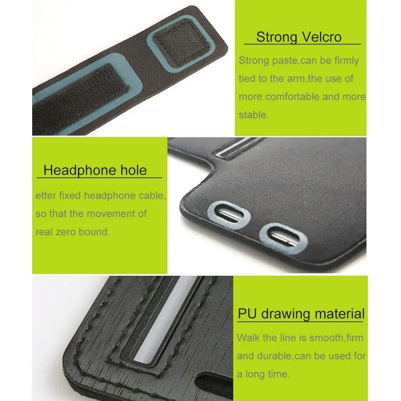 Armband Professional Cover Neoprene Waterproof Light Reflecting Wraparound Sport with Buckle for Huawei P Smart (2019) - Black