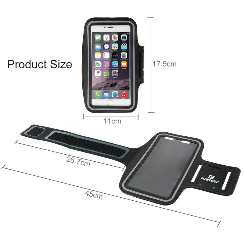 Armband Professional Cover Neoprene Waterproof Light Reflecting Wraparound Sport with Buckle for Huawei P Smart (2019) - Black