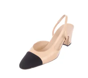 Chanel Cap-Toe CC Sling-back Pumps