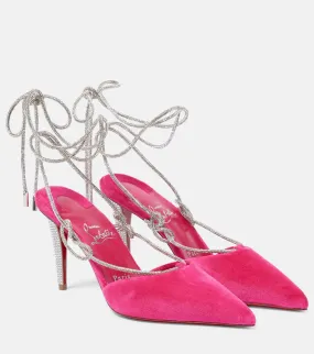 Christian Louboutin Astrid Lace Strass 85 velvet pumps
