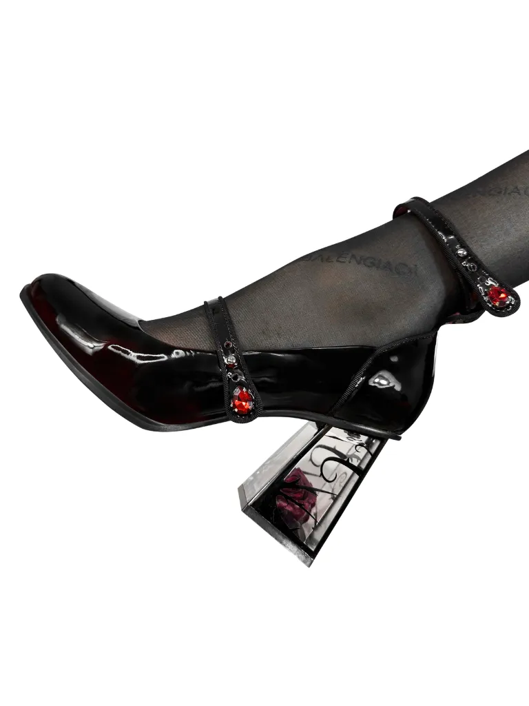 Dark Black Rose Heels