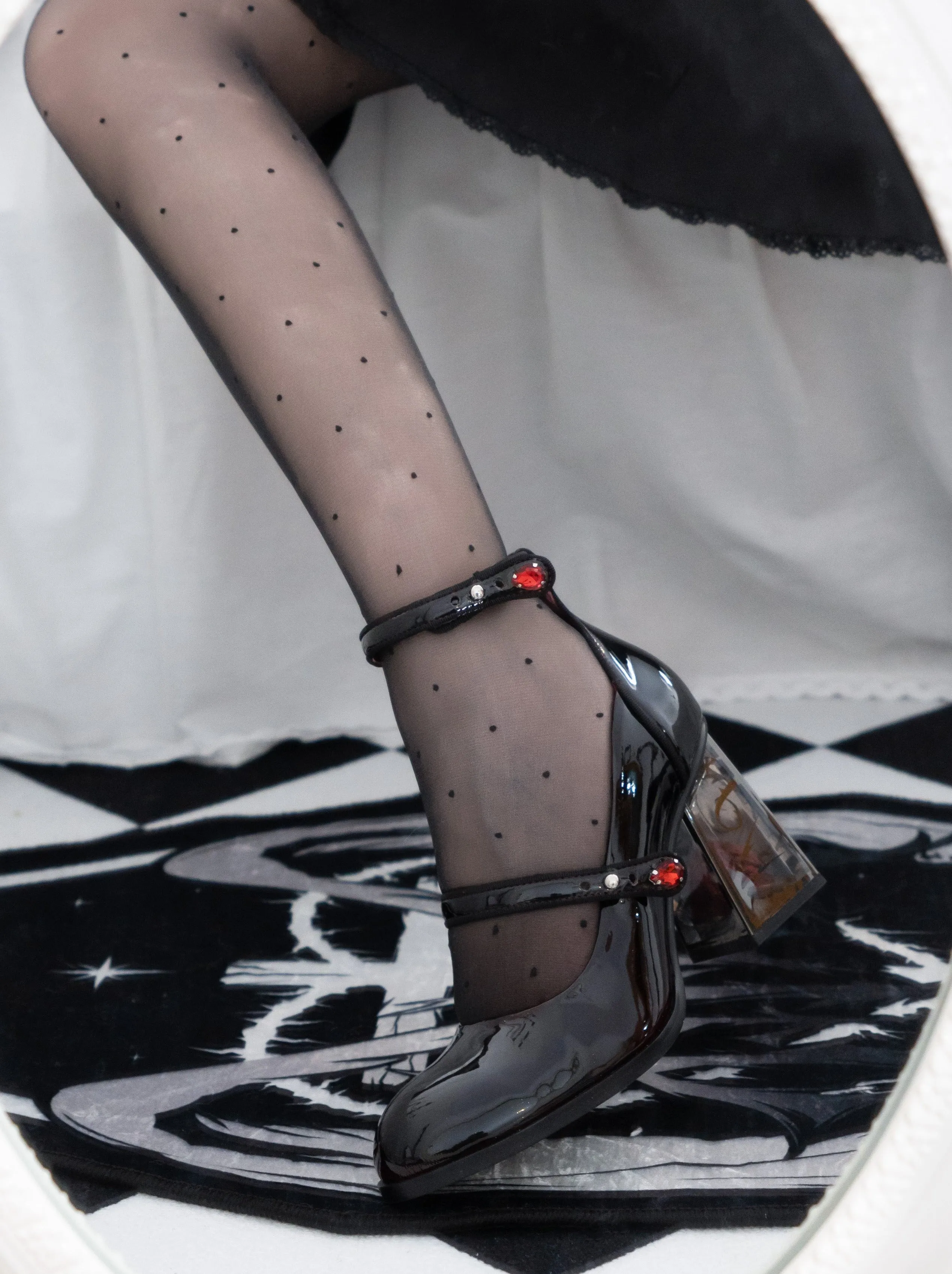 Dark Black Rose Heels