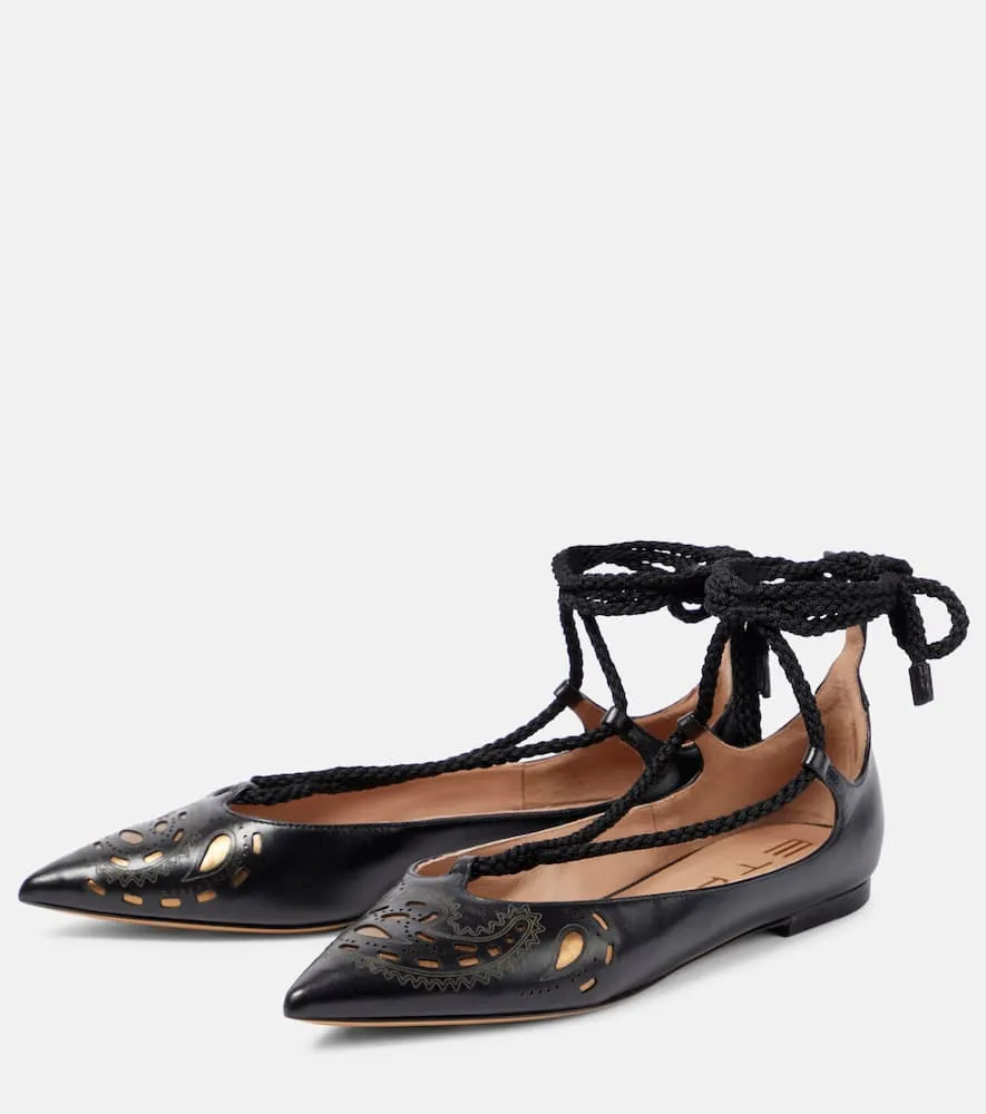 Etro Perforated leather ballet flats