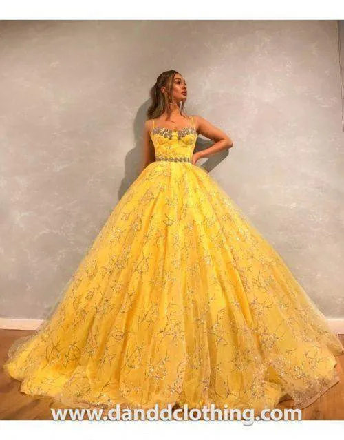 Luxury Evening Dress Princess Yellow
