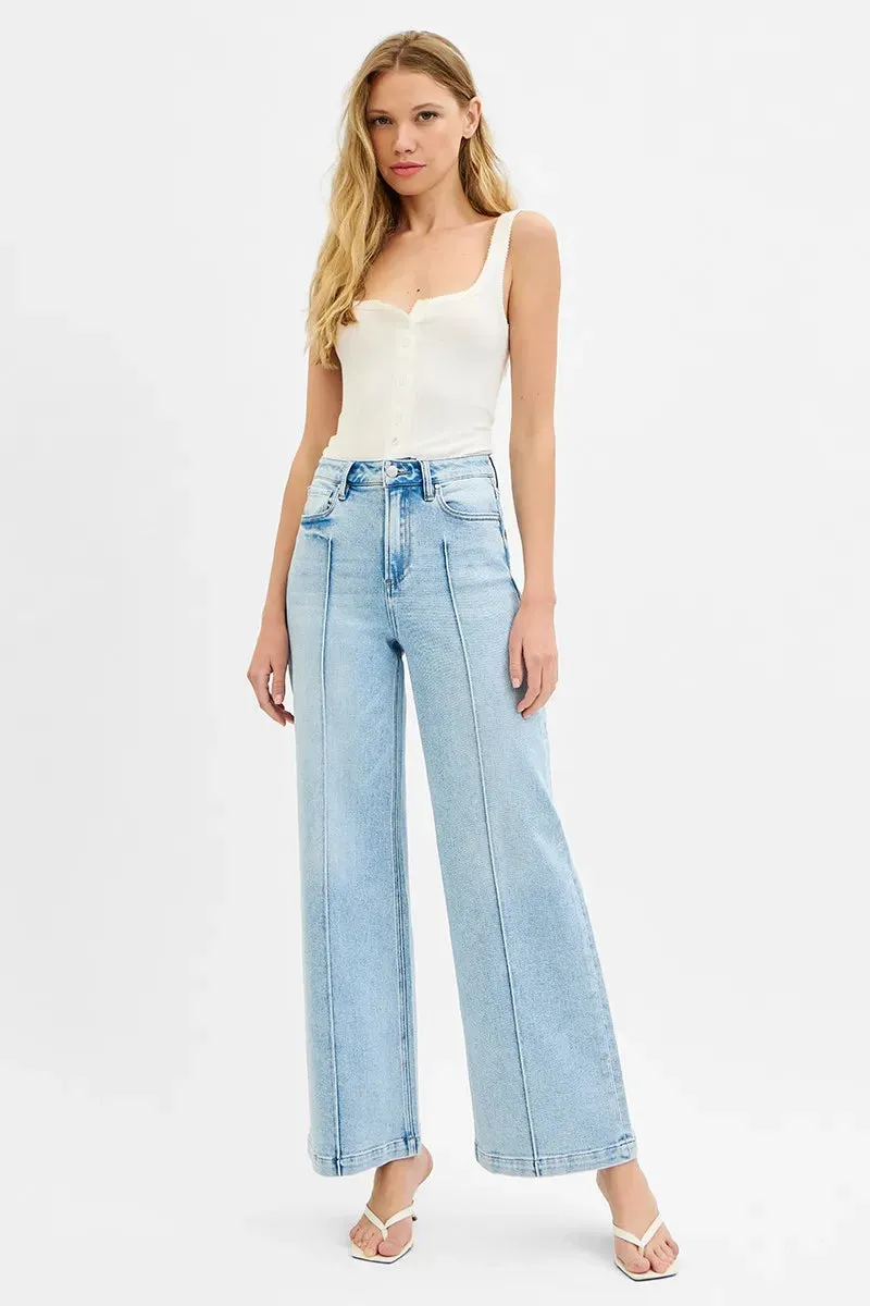 ONLINE EXCLUSIVE RISEN High Waist Wide Leg Pintuck Detailed