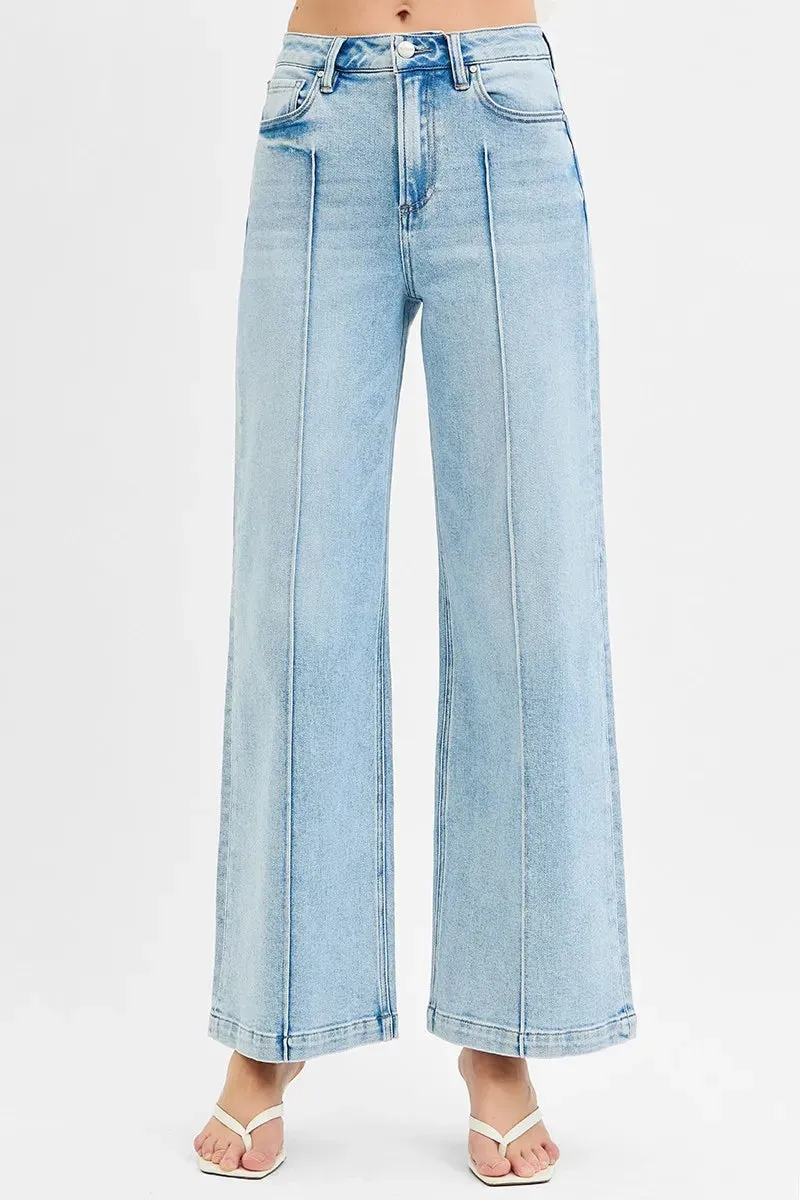 ONLINE EXCLUSIVE RISEN High Waist Wide Leg Pintuck Detailed