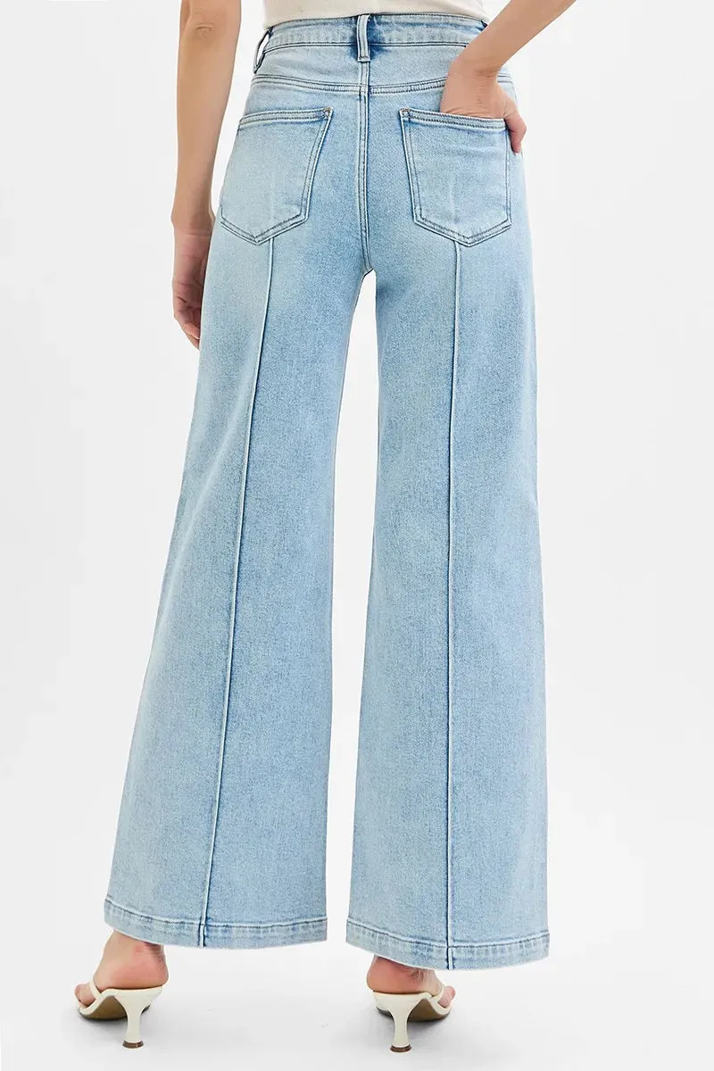 ONLINE EXCLUSIVE RISEN High Waist Wide Leg Pintuck Detailed
