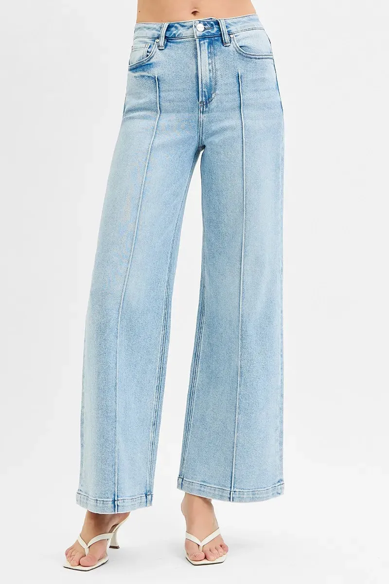 ONLINE EXCLUSIVE RISEN High Waist Wide Leg Pintuck Detailed