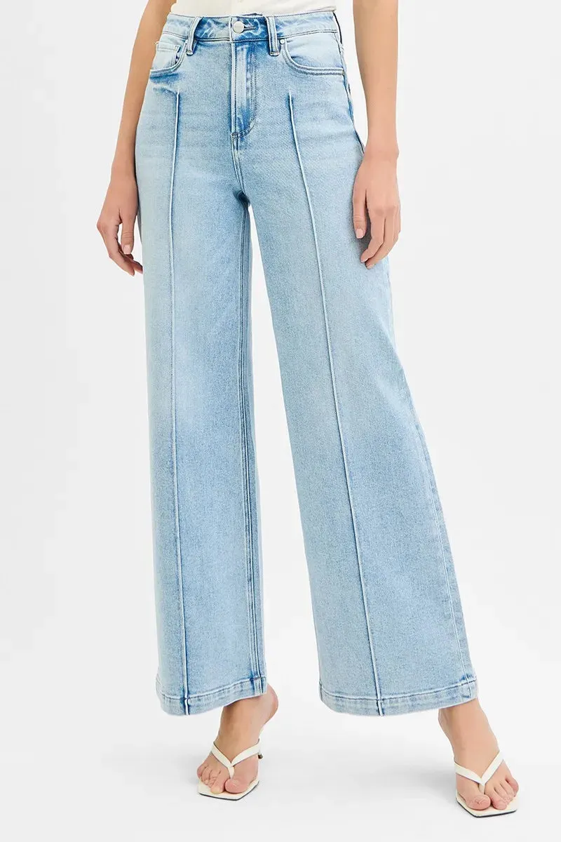 ONLINE EXCLUSIVE RISEN High Waist Wide Leg Pintuck Detailed