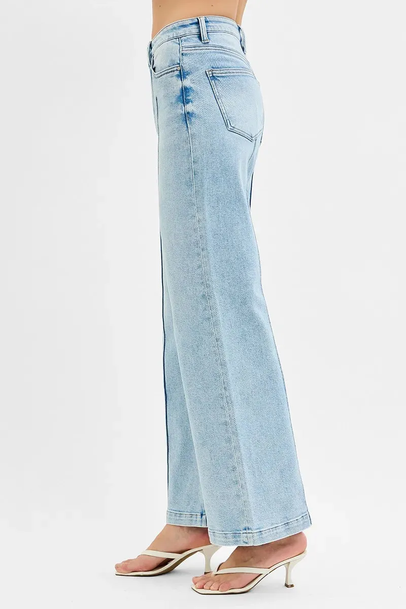 ONLINE EXCLUSIVE RISEN High Waist Wide Leg Pintuck Detailed