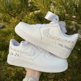 Swarovski Crystal Ribbon Wedding Custom Air Force 1