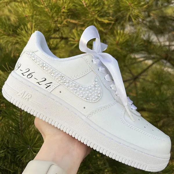 Swarovski Crystal Ribbon Wedding Custom Air Force 1