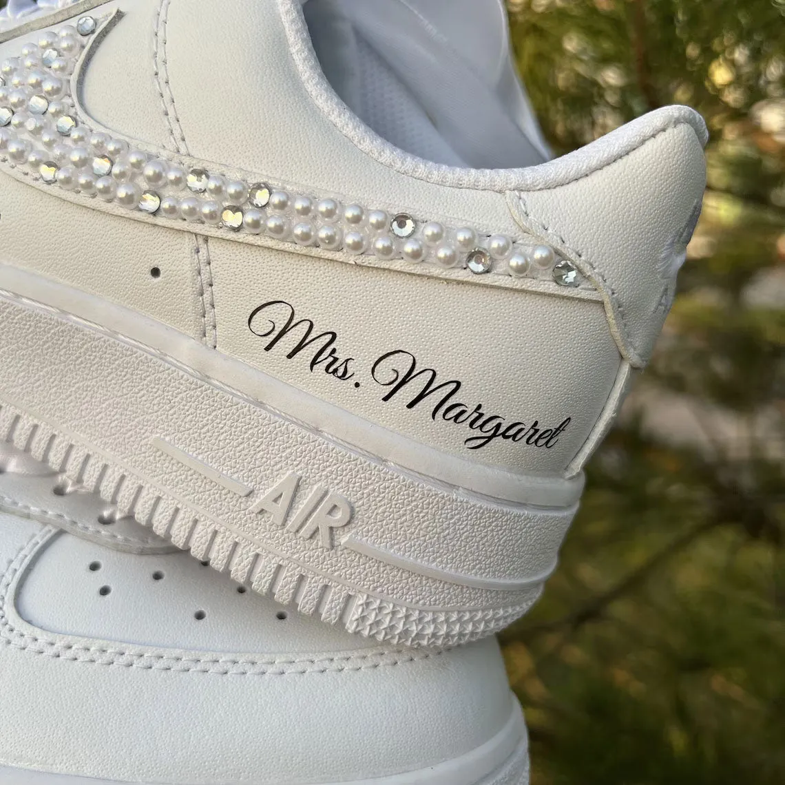 Swarovski Crystal Ribbon Wedding Custom Air Force 1