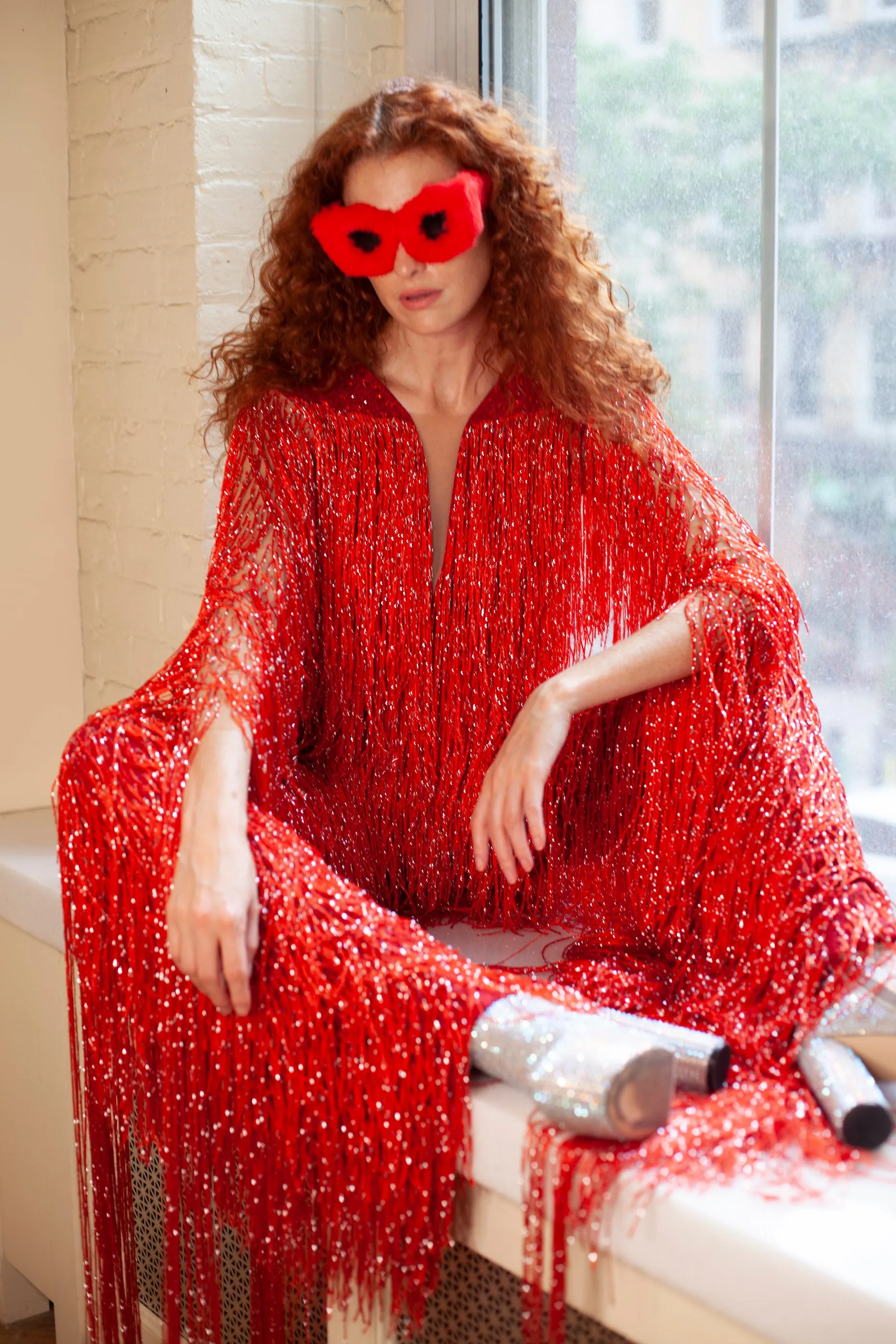 This Is The Day Red Fringed Jumpsuit