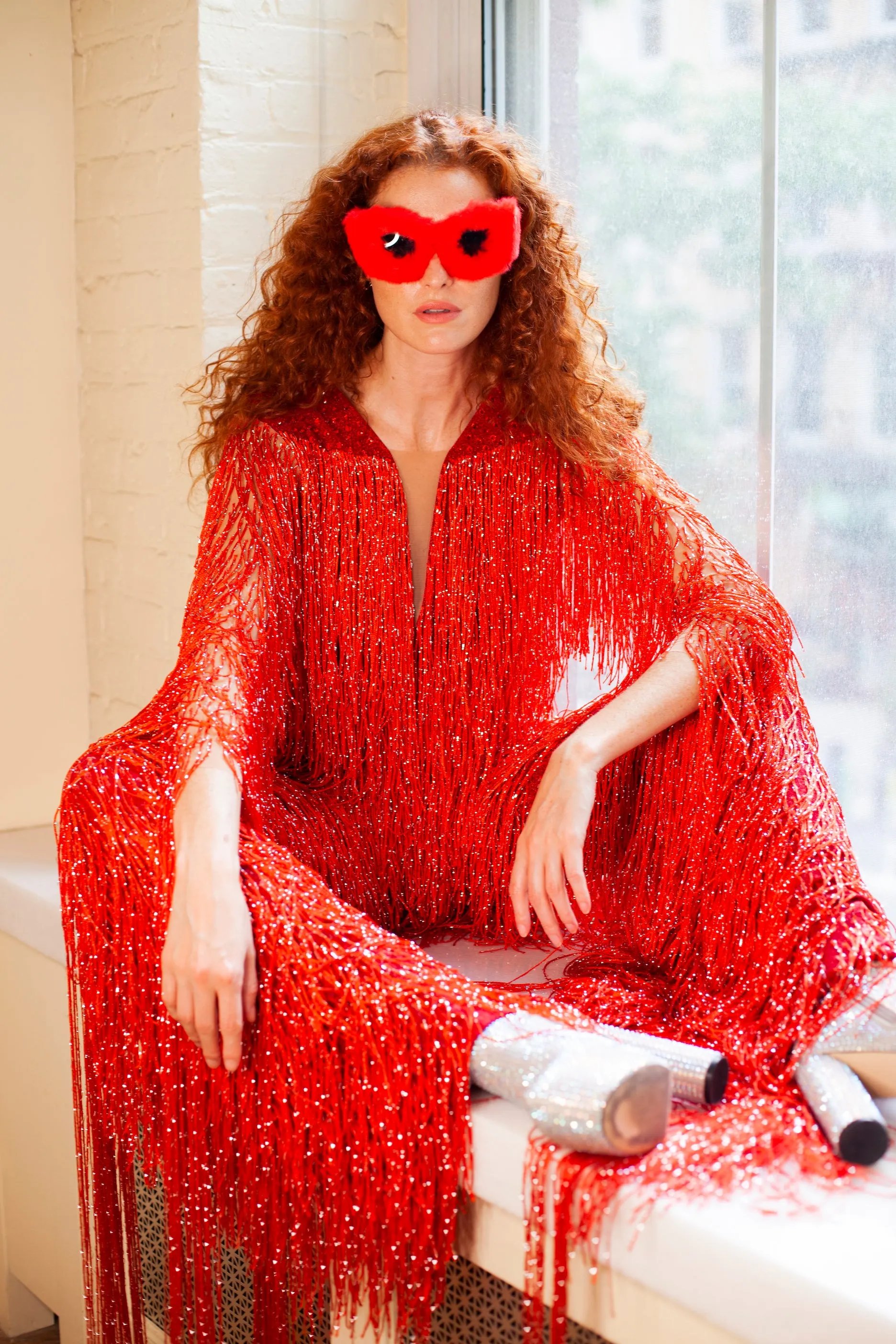 This Is The Day Red Fringed Jumpsuit